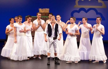 Matthew Gent and cast members in Sasha Regan’s The Pirates of Penzance at Sydney Theatre. Image by Lisa Tomasetti 2012