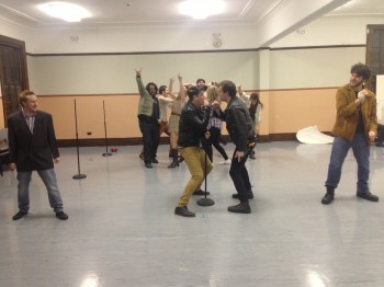 The cast of Bloody Bloody Andrew Jackson rehearses.