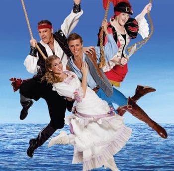 Andrew O’Keefe, Nancye Hayes, Georgina Hopson and Billy Bourchier in The Pirates of Penzance. Photo Supplied.
